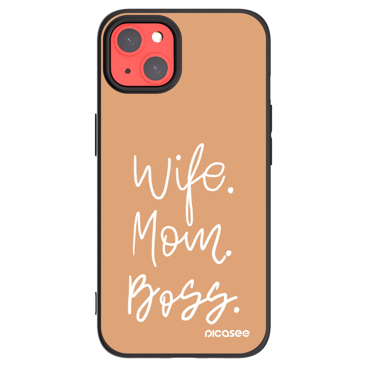 Picasee Μαύρη θήκη σιλικόνης για Apple iPhone 13 - Boss Mama