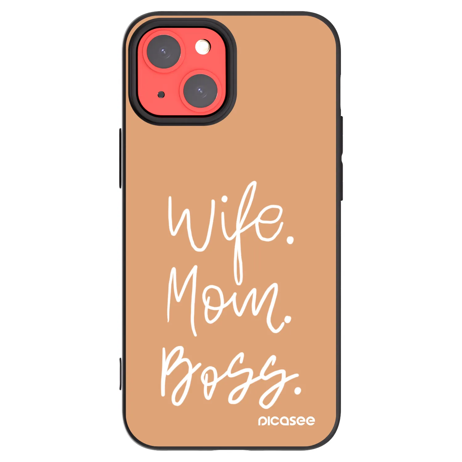 Picasee Μαύρη θήκη σιλικόνης για Apple iPhone 13 mini - Boss Mama