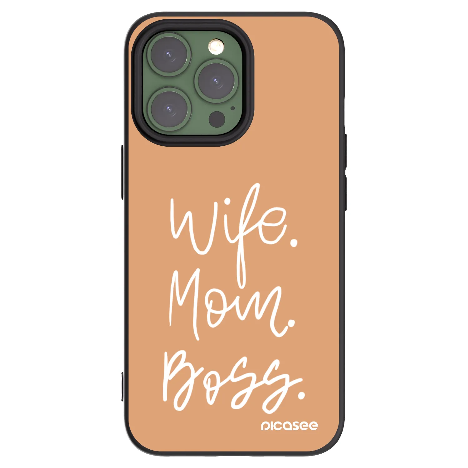 Picasee Μαύρη θήκη σιλικόνης για Apple iPhone 13 Pro - Boss Mama