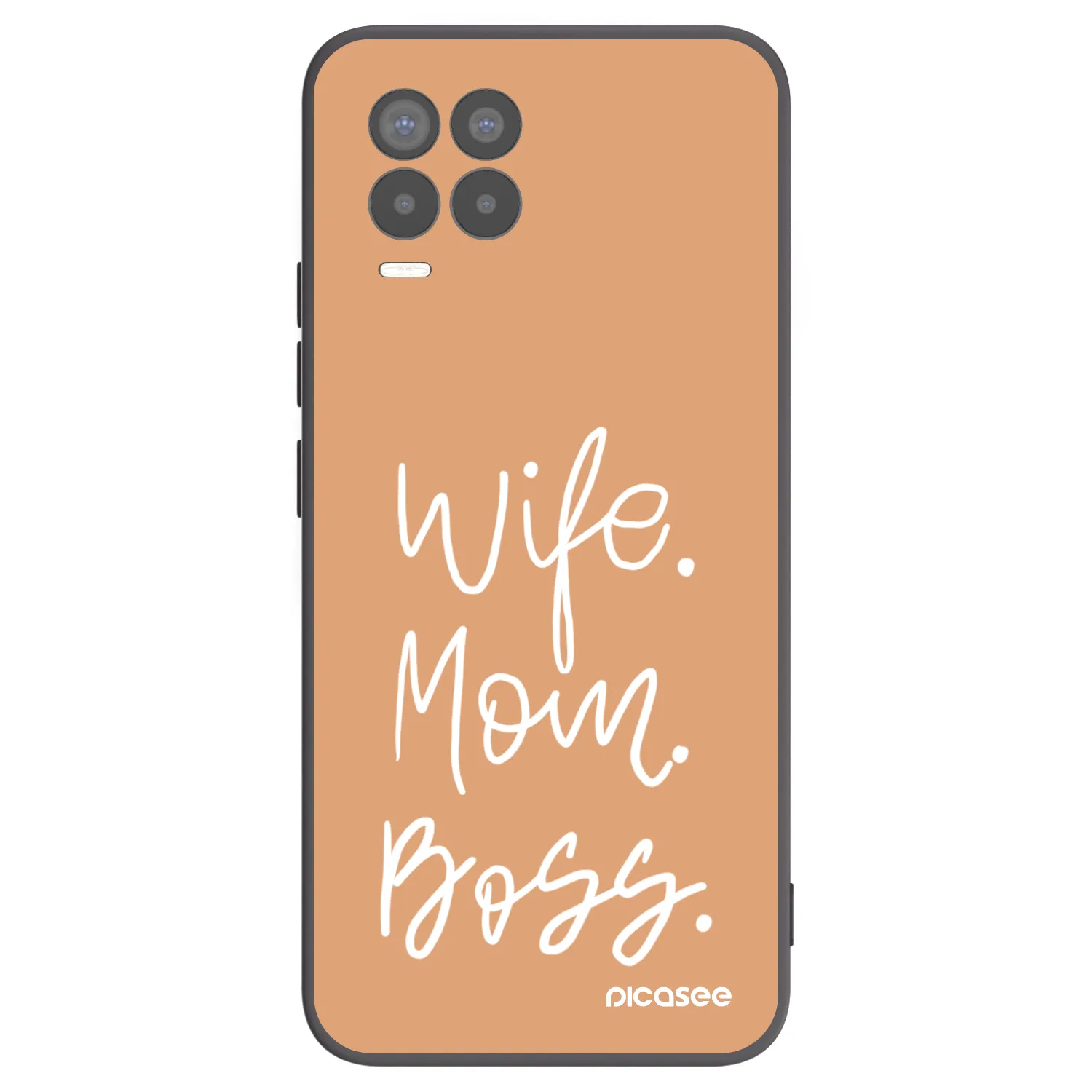 Picasee Μαύρη θήκη σιλικόνης για Realme 8 4G - Boss Mama