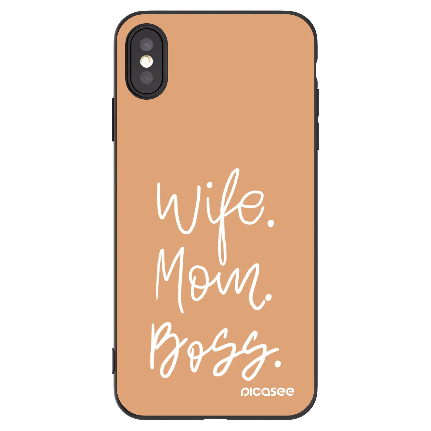 Picasee Μαύρη θήκη σιλικόνης για Apple iPhone XS Max - Boss Mama