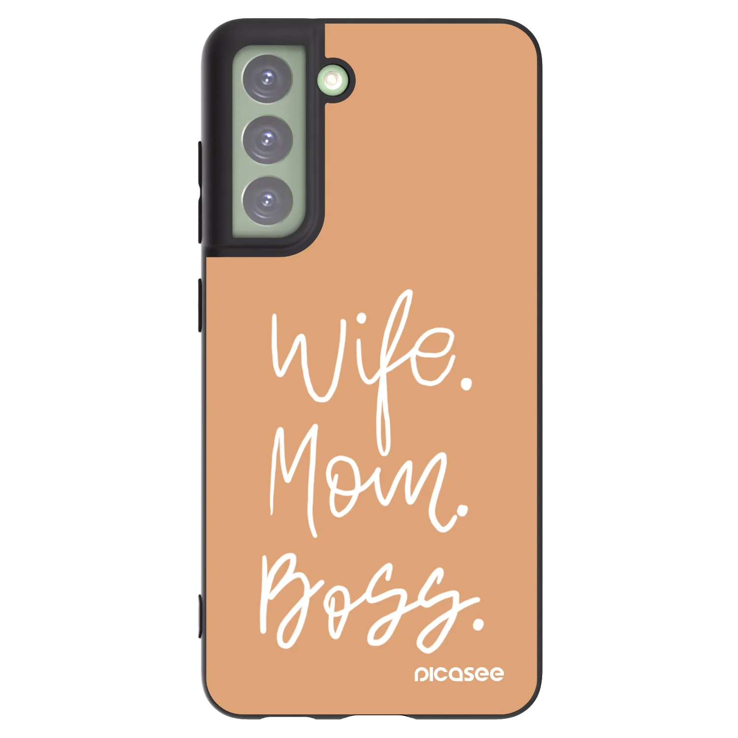 Picasee Μαύρη θήκη σιλικόνης για Samsung Galaxy S21 FE 5G - Boss Mama