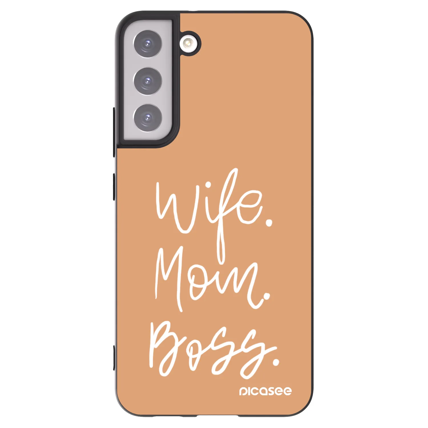 Picasee Μαύρη θήκη σιλικόνης για Samsung Galaxy S22+ 5G - Boss Mama