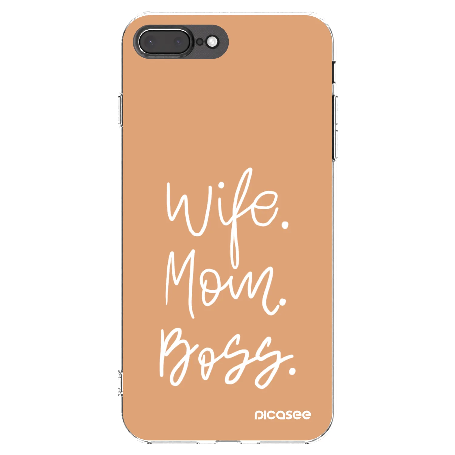 Picasee διαφανής θήκη σιλικόνης Apple iPhone 8 Plus - Boss Mama