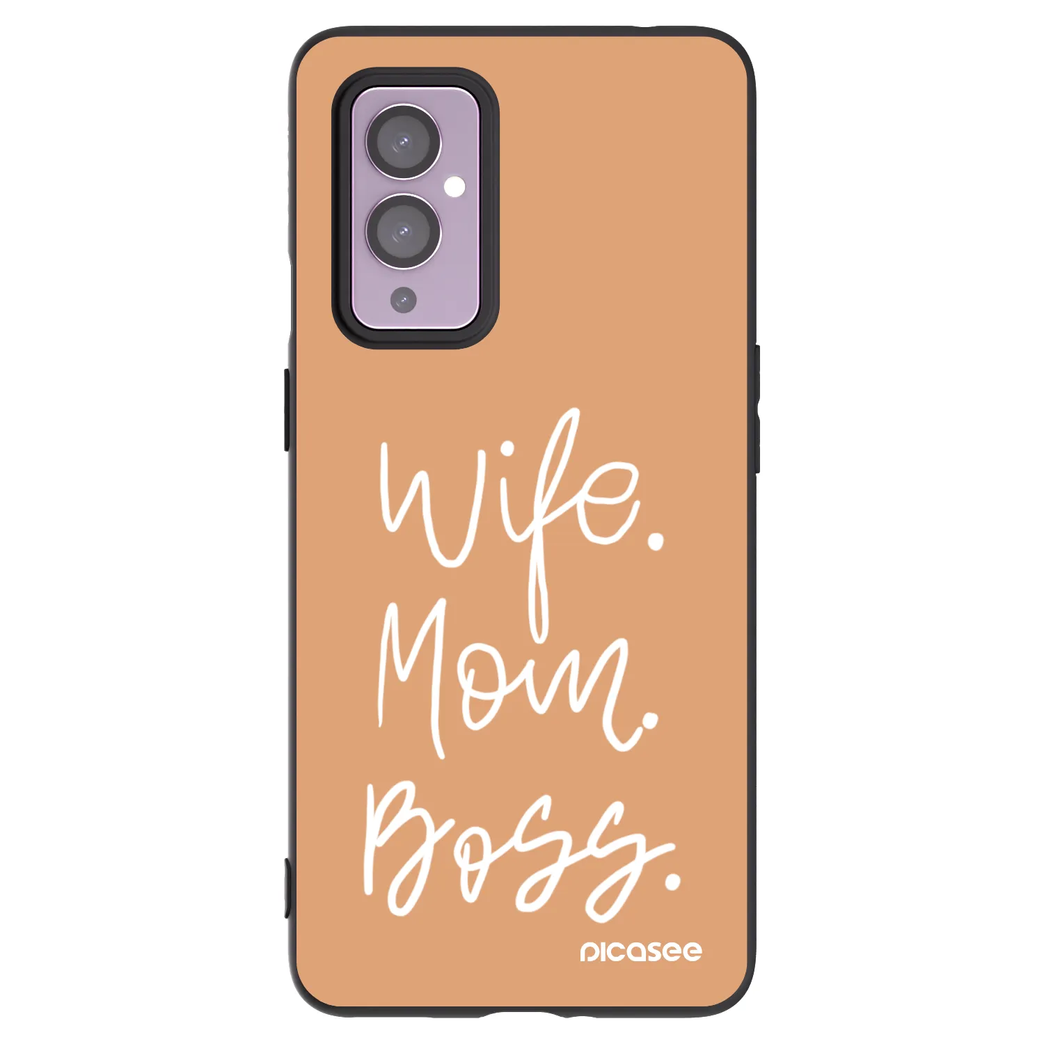 Picasee Μαύρη θήκη σιλικόνης για OnePlus 9 - Boss Mama