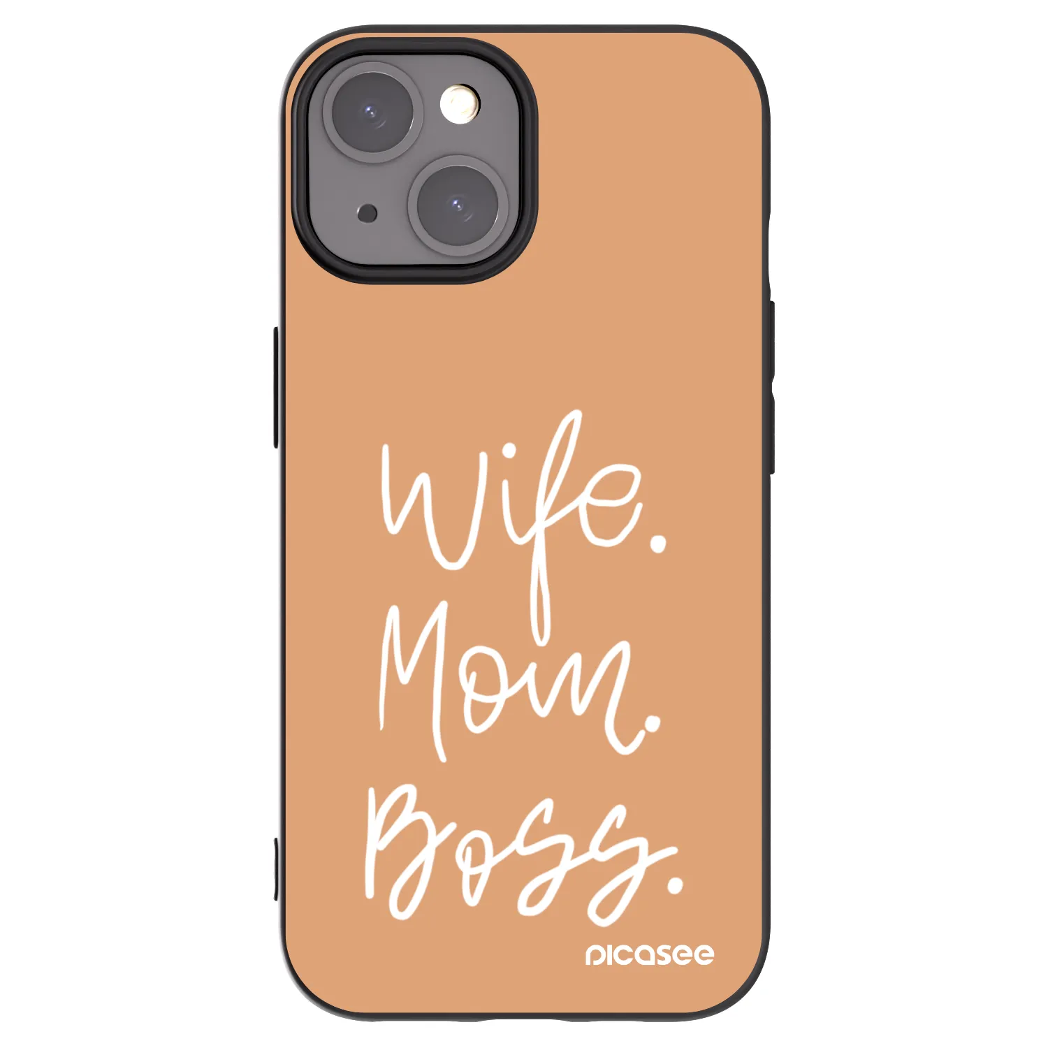 Picasee Μαύρη θήκη σιλικόνης για Apple iPhone 15 - Boss Mama
