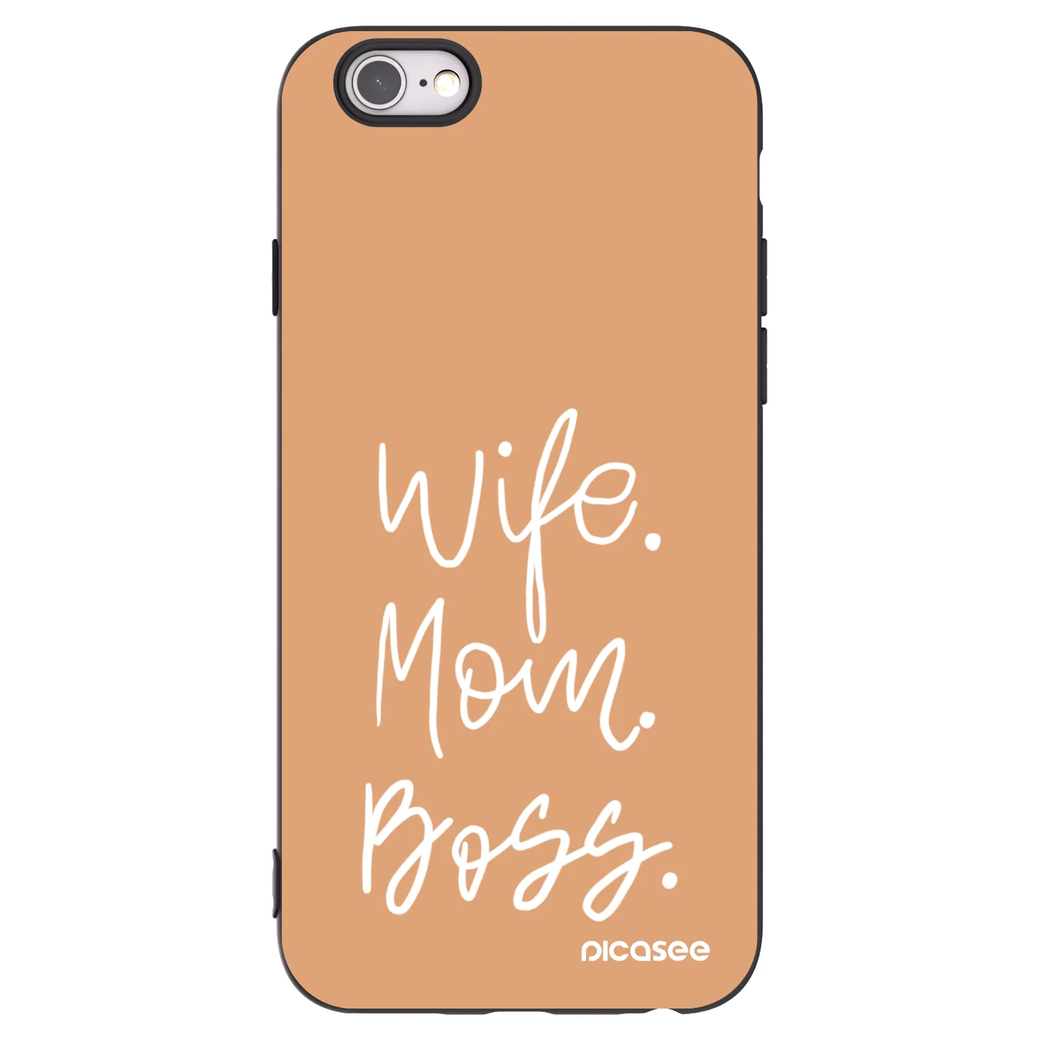 Picasee Μαύρη θήκη σιλικόνης για Apple iPhone 6/6S - Boss Mama