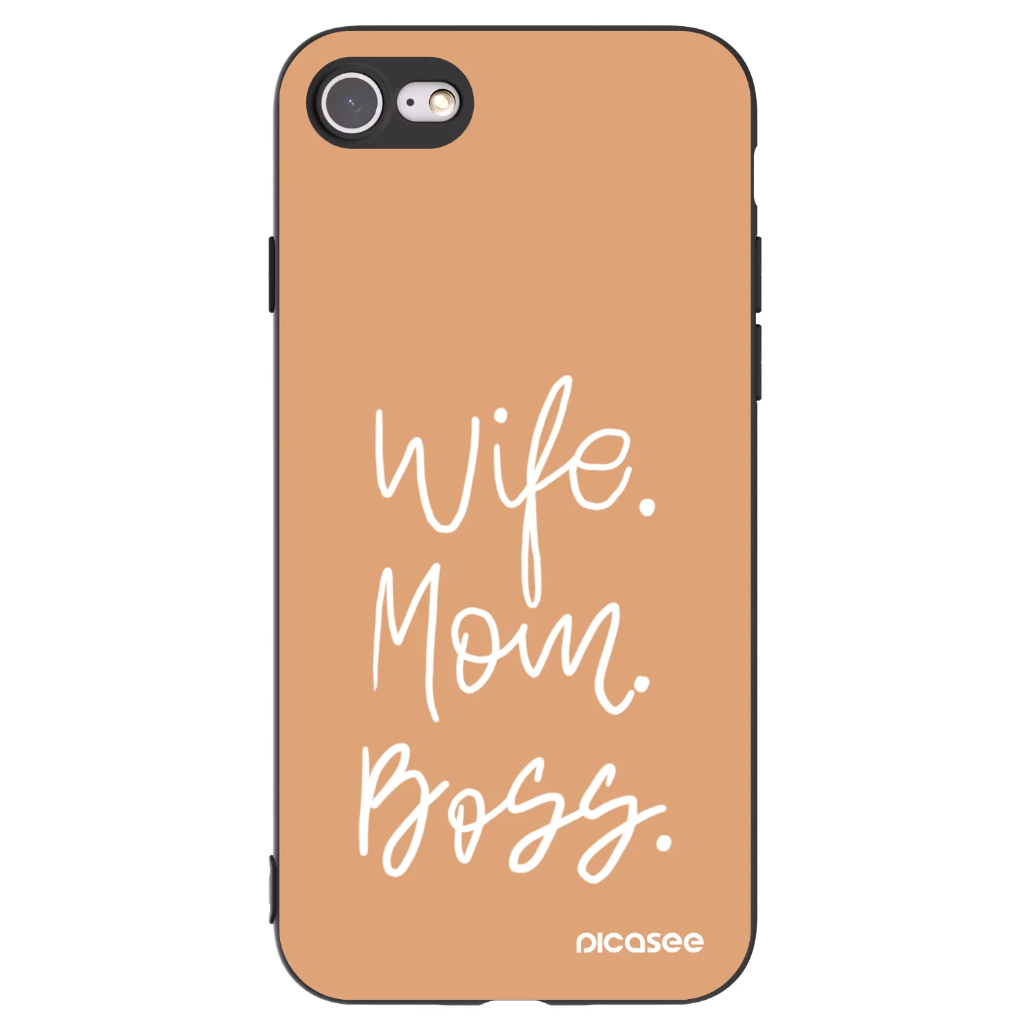 Picasee Μαύρη θήκη σιλικόνης για Apple iPhone 7 - Boss Mama