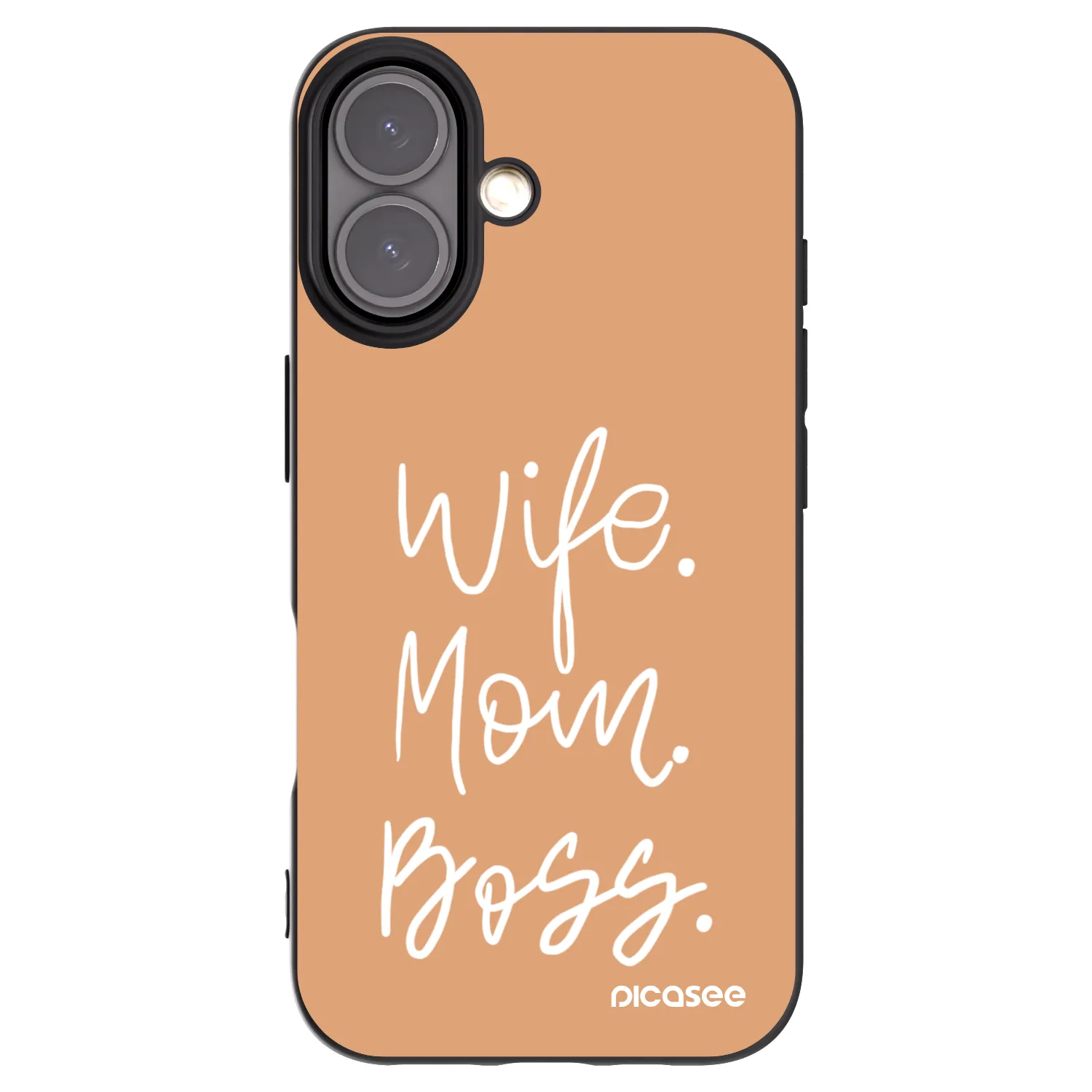 Picasee Μαύρη θήκη σιλικόνης για Apple iPhone 16 - Boss Mama