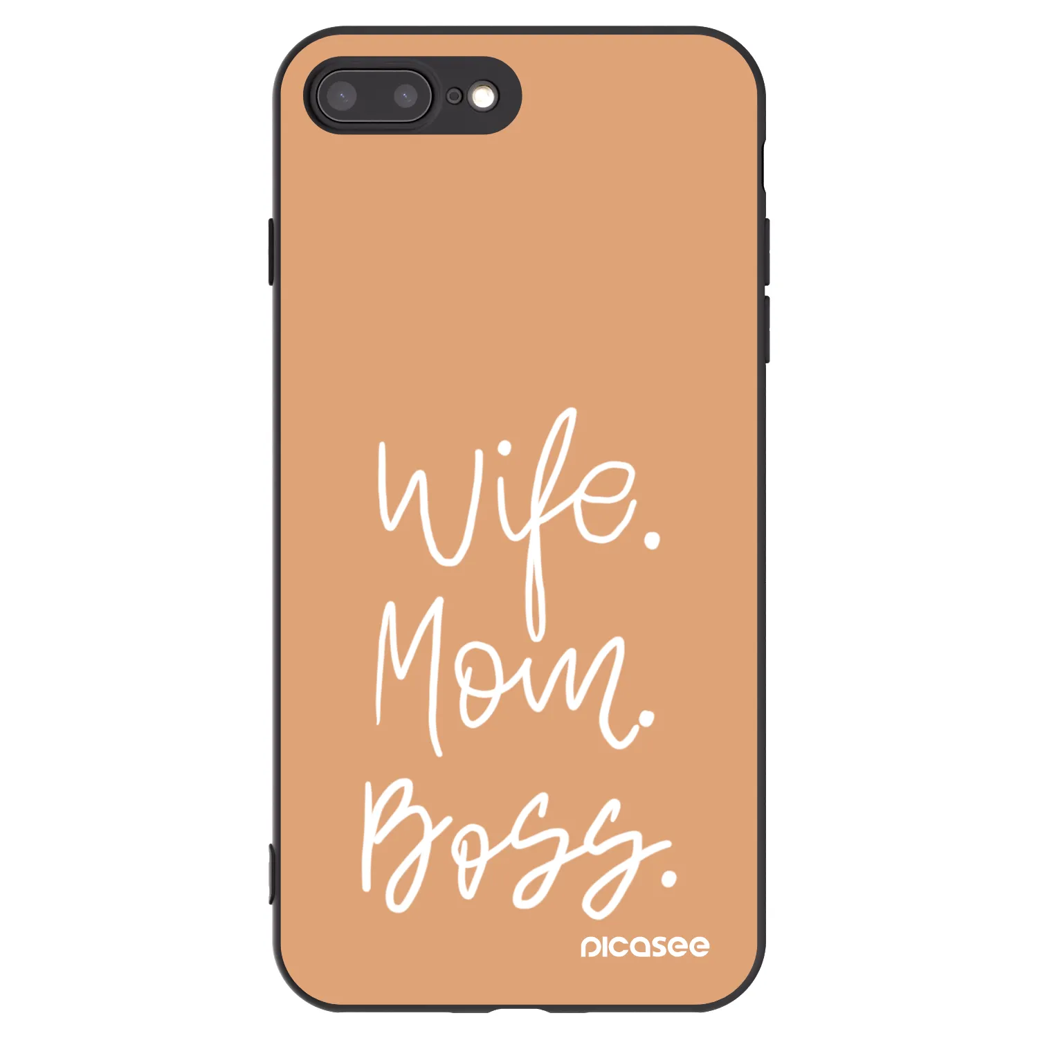 Picasee Μαύρη θήκη σιλικόνης για Apple iPhone 7 Plus - Boss Mama