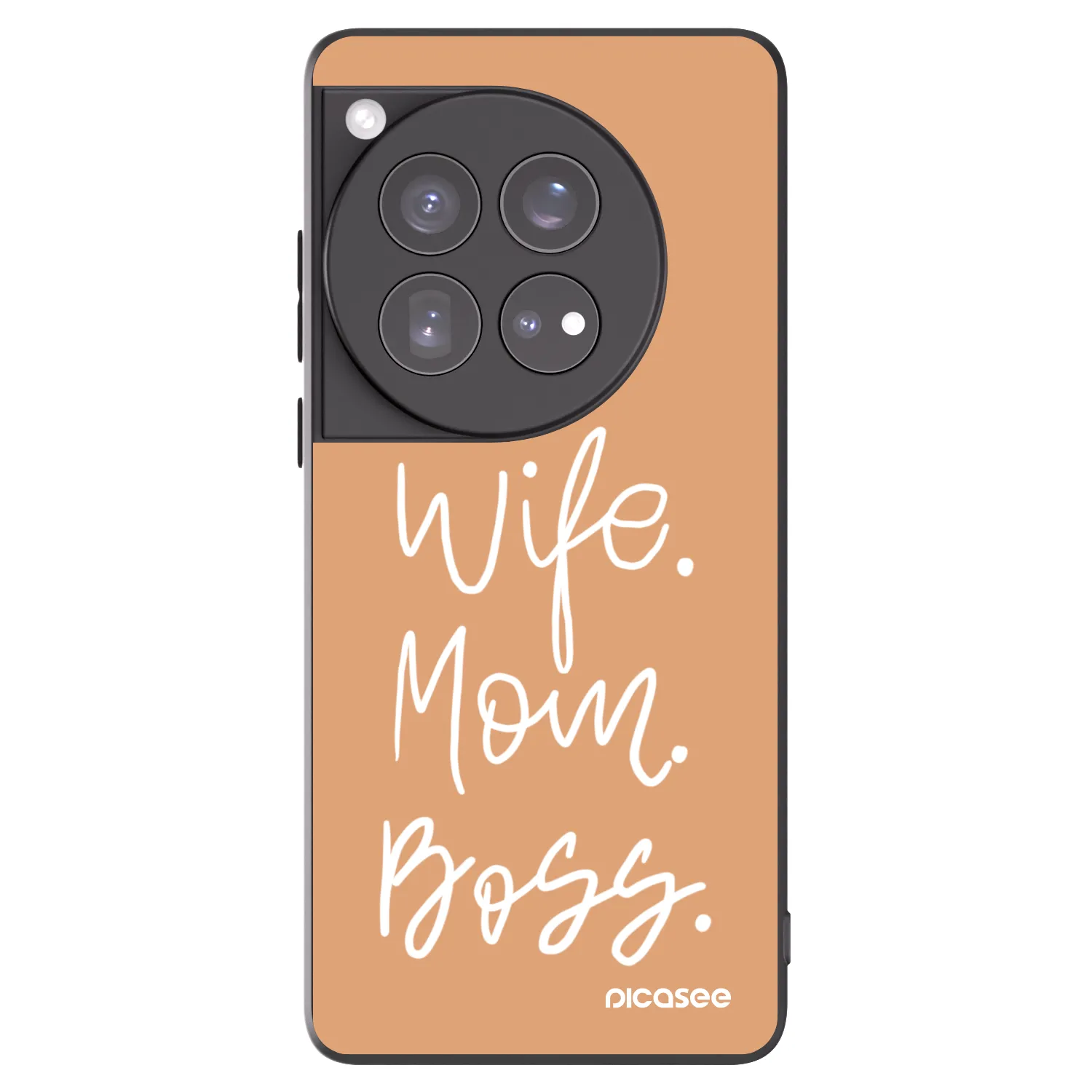 Picasee Μαύρη θήκη σιλικόνης για OnePlus 12 5G - Boss Mama