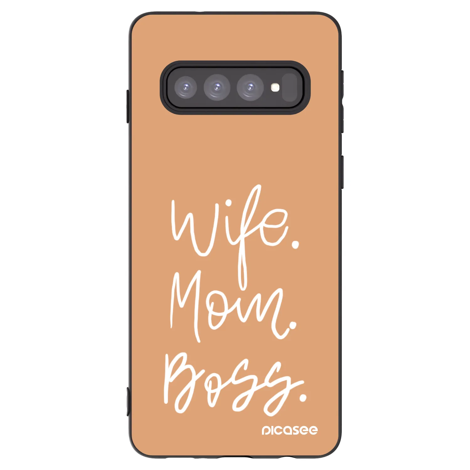 Picasee Μαύρη θήκη σιλικόνης για Samsung Galaxy S10 G973 - Boss Mama