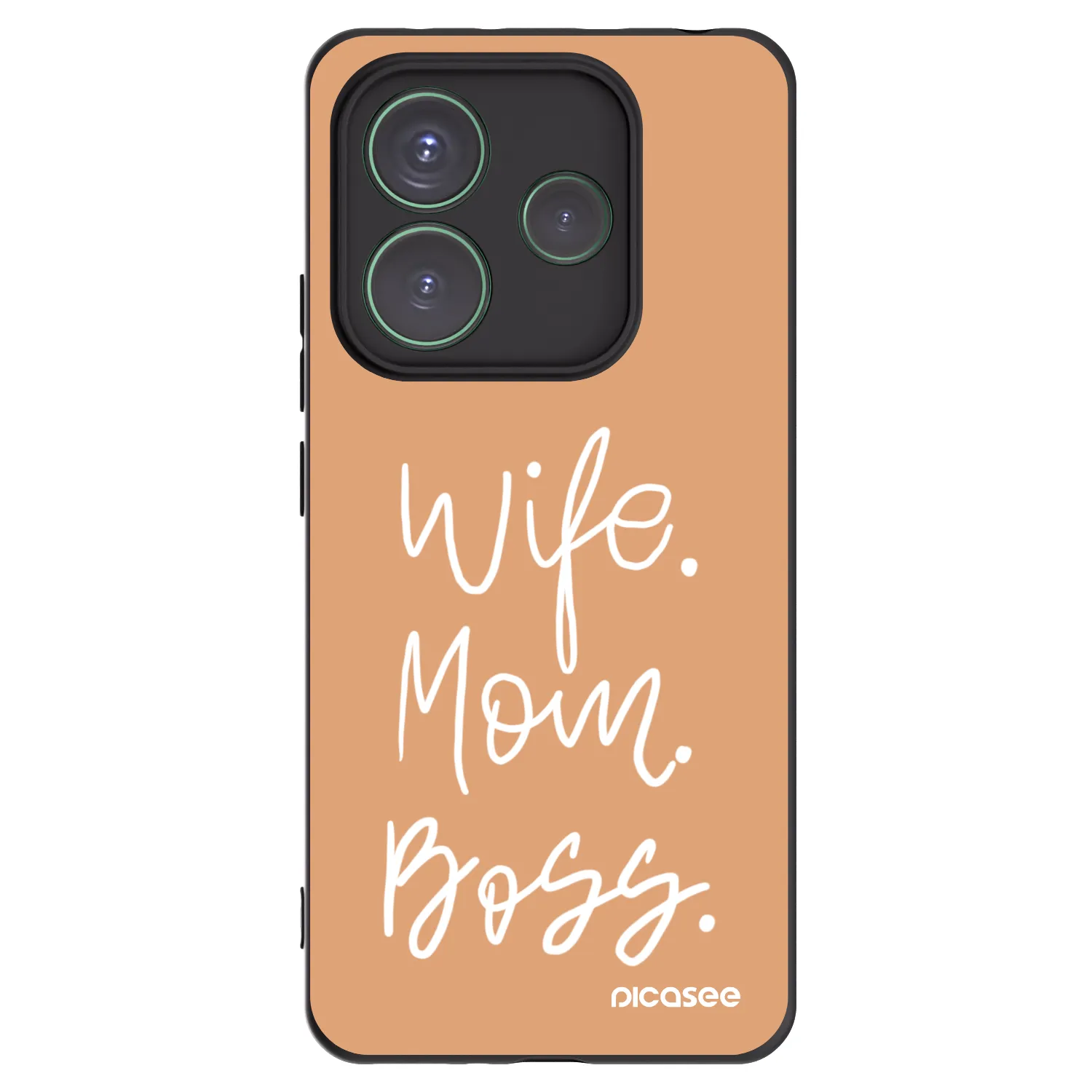Picasee Μαύρη θήκη σιλικόνης για Xiaomi Redmi Note 14 5G - Boss Mama
