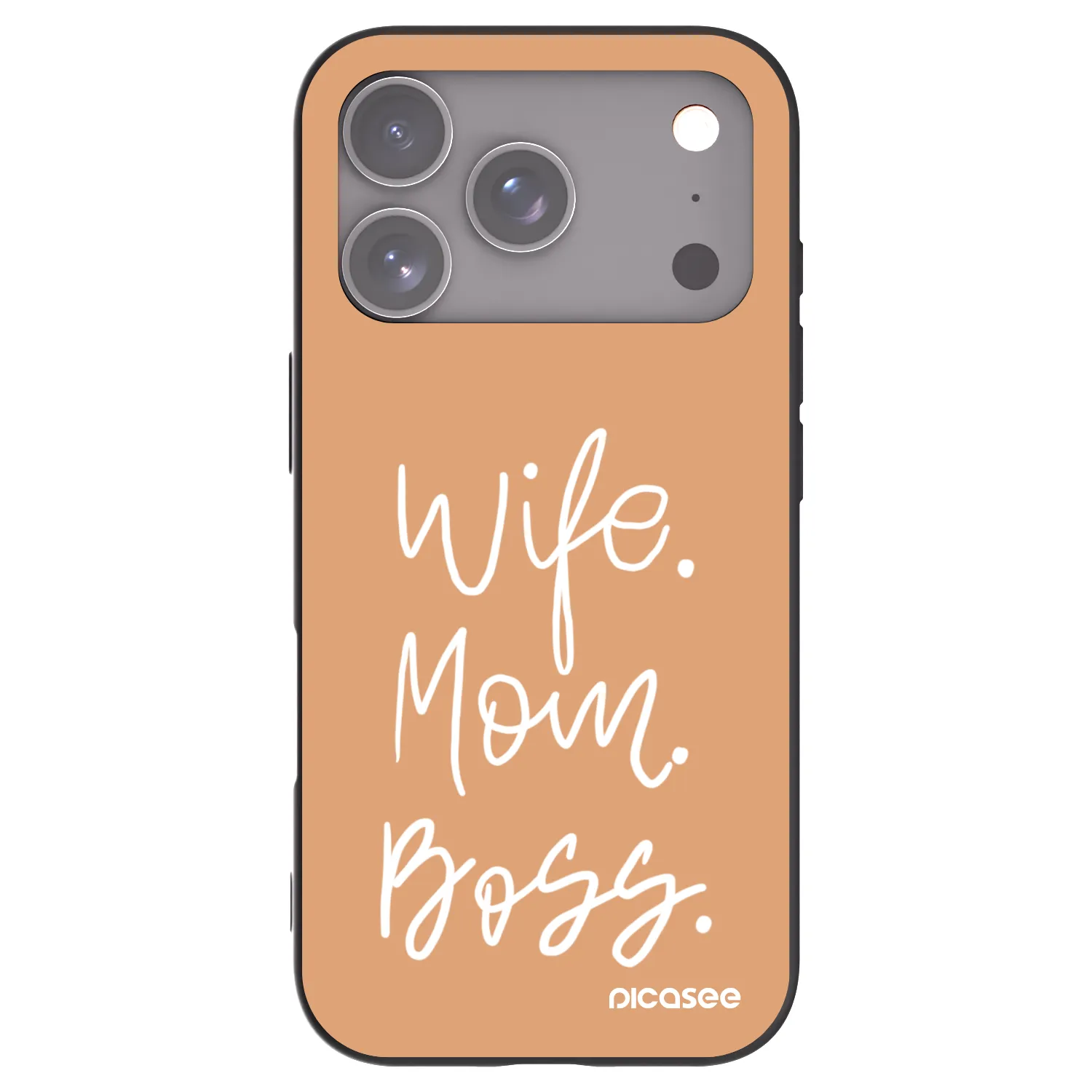 Picasee Μαύρη θήκη σιλικόνης για Apple iPhone 17 Pro - Boss Mama