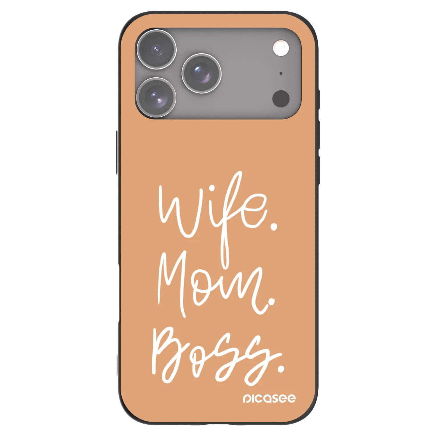Picasee Μαύρη θήκη σιλικόνης για Apple iPhone 17 Pro Max - Boss Mama
