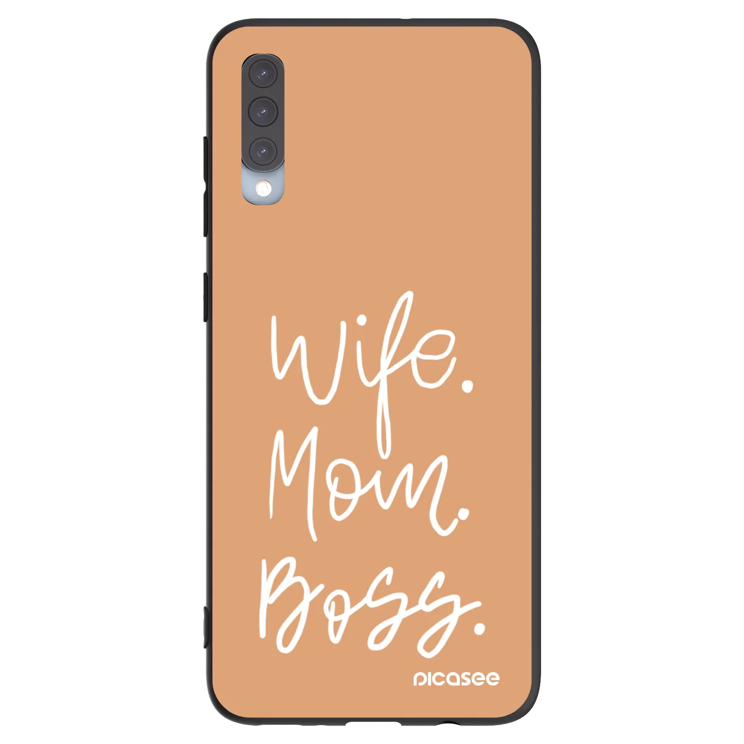 Picasee Μαύρη θήκη σιλικόνης για Samsung Galaxy A70 A705F - Boss Mama