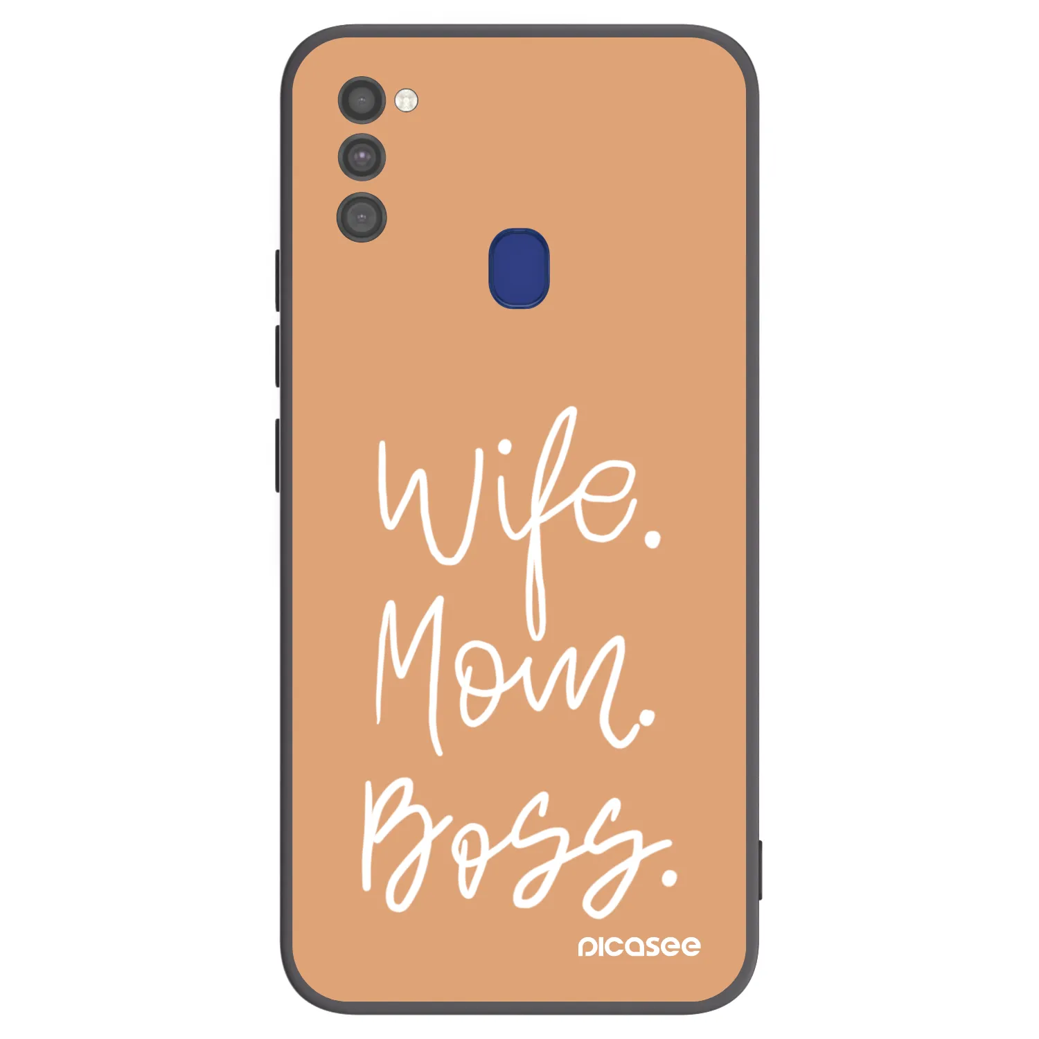Picasee Μαύρη θήκη σιλικόνης για Samsung Galaxy M21 M215F - Boss Mama