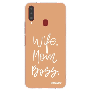 Picasee διαφανής θήκη σιλικόνης Samsung Galaxy A20s - Boss Mama
