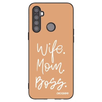 Picasee Μαύρη θήκη σιλικόνης για Realme 5 - Boss Mama