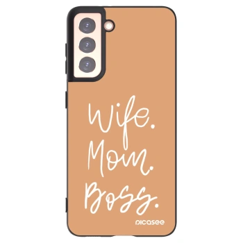 Picasee Μαύρη θήκη σιλικόνης για Samsung Galaxy S21 5G G991B - Boss Mama