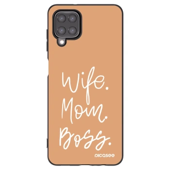 Picasee Μαύρη θήκη σιλικόνης για Samsung Galaxy A12 A125F - Boss Mama