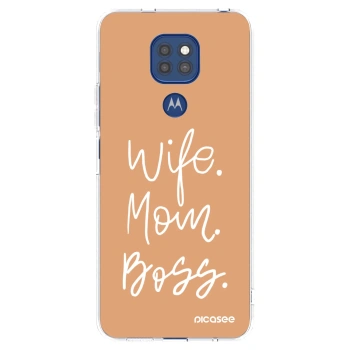 Picasee διαφανής θήκη σιλικόνης Motorola Moto G9 Play - Boss Mama