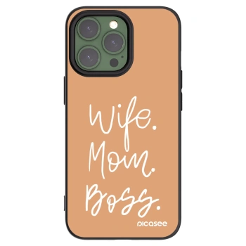 Picasee Μαύρη θήκη σιλικόνης για Apple iPhone 13 Pro - Boss Mama