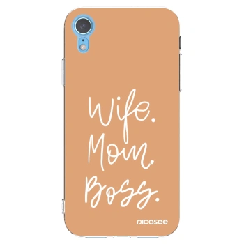 Picasee διαφανής θήκη σιλικόνης Apple iPhone XR - Boss Mama