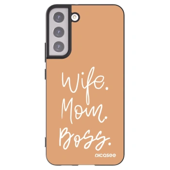 Picasee Μαύρη θήκη σιλικόνης για Samsung Galaxy S22+ 5G - Boss Mama