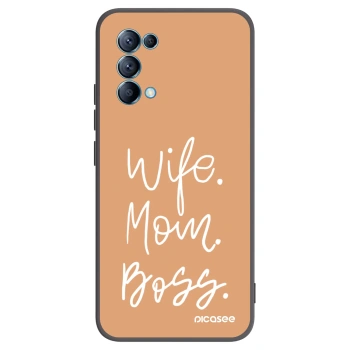 Picasee Μαύρη θήκη σιλικόνης για OPPO Reno 5 5G - Boss Mama