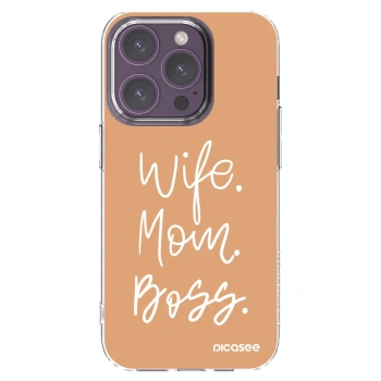 Picasee διαφανής θήκη σιλικόνης Apple iPhone 14 Pro - Boss Mama