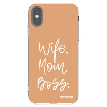 Picasee διαφανής θήκη σιλικόνης Apple iPhone X/XS - Boss Mama