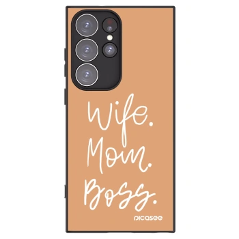 Picasee Μαύρη θήκη σιλικόνης για Samsung Galaxy S23 Ultra 5G - Boss Mama