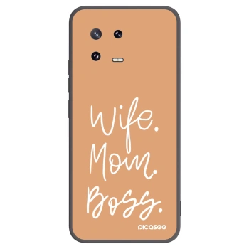 Picasee Μαύρη θήκη σιλικόνης για Xiaomi 13 Pro - Boss Mama