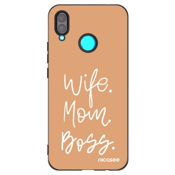 Picasee Μαύρη θήκη σιλικόνης για Huawei Nova 3 - Boss Mama