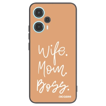 Picasee Μαύρη θήκη σιλικόνης για Xiaomi Poco F5 - Boss Mama