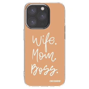 Picasee διαφανής θήκη σιλικόνης Apple iPhone 15 Pro - Boss Mama