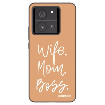 Picasee Μαύρη θήκη σιλικόνης για Xiaomi 13T Pro - Boss Mama