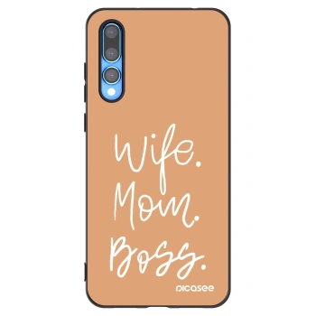 Picasee Μαύρη θήκη σιλικόνης για Huawei P20 Pro - Boss Mama
