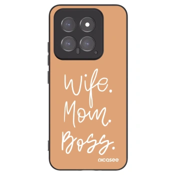 Picasee Μαύρη θήκη σιλικόνης για Xiaomi 14 - Boss Mama