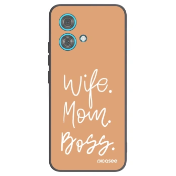Picasee Μαύρη θήκη σιλικόνης για Motorola Edge 40 Neo - Boss Mama