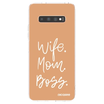 Picasee διαφανής θήκη σιλικόνης Samsung Galaxy S10 Plus G975 - Boss Mama