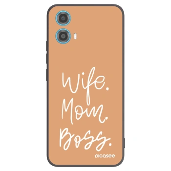 Picasee Μαύρη θήκη σιλικόνης για Motorola Moto G34 5G - Boss Mama