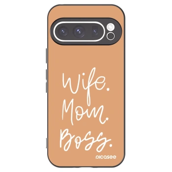 Picasee Μαύρη θήκη σιλικόνης για Google Pixel 9 Pro - Boss Mama