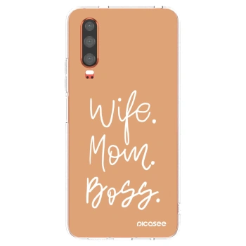 Picasee διαφανής θήκη σιλικόνης Huawei P30 - Boss Mama