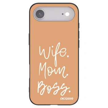 Picasee Μαύρη θήκη σιλικόνης για Apple iPhone Air - Boss Mama