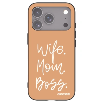 Picasee Μαύρη θήκη σιλικόνης για Apple iPhone 17 Pro - Boss Mama
