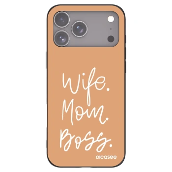 Picasee Μαύρη θήκη σιλικόνης για Apple iPhone 17 Pro Max - Boss Mama