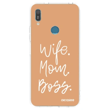 Picasee διαφανής θήκη σιλικόνης Huawei Y6 2019 - Boss Mama