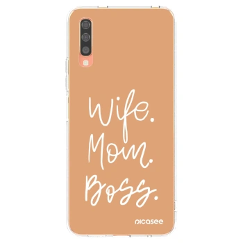 Picasee διαφανής θήκη σιλικόνης Samsung Galaxy A70 A705F - Boss Mama